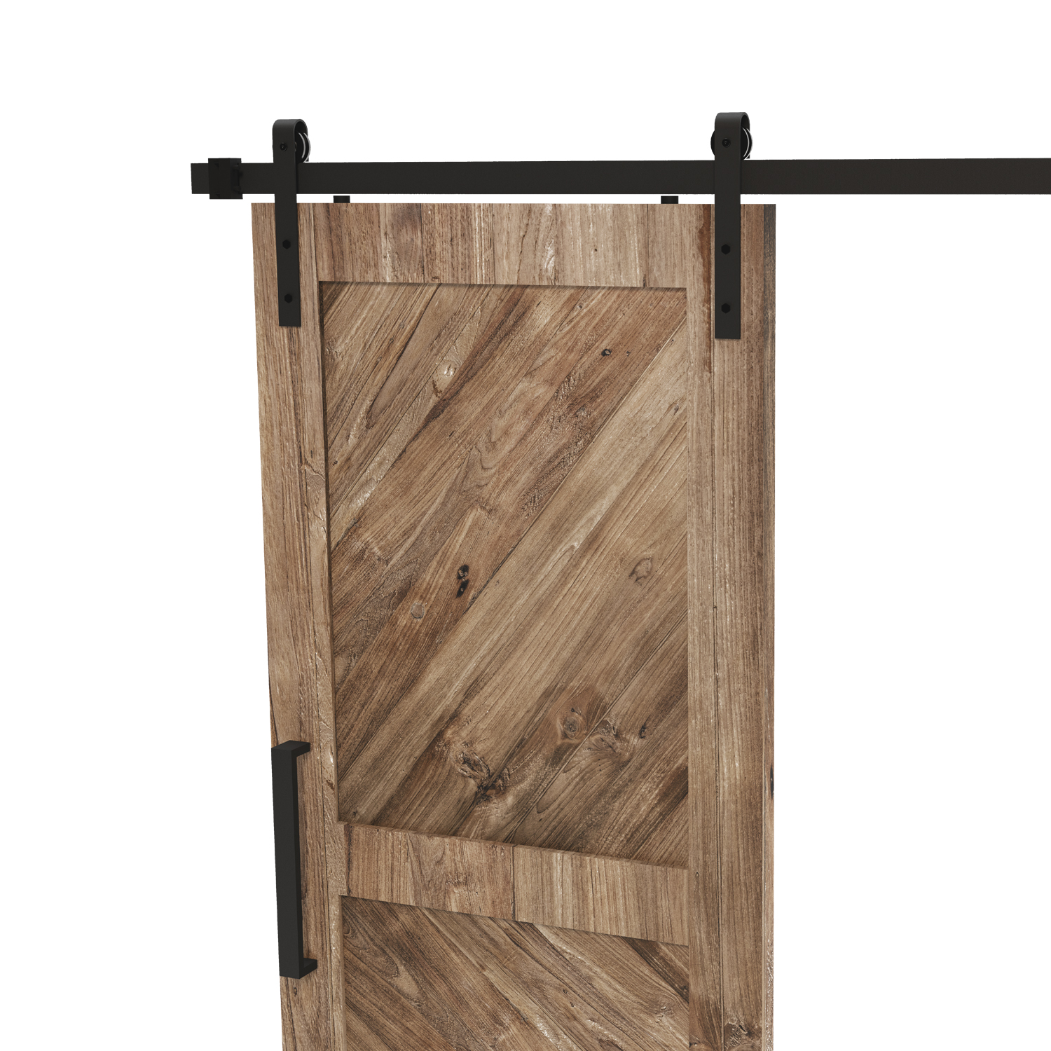  Kit de puerta de granero de 5 pies a 10 pies de acero  inoxidable deslizante simple puerta de granero de madera de granero Kit de  rodillos para puertas correderas (color 